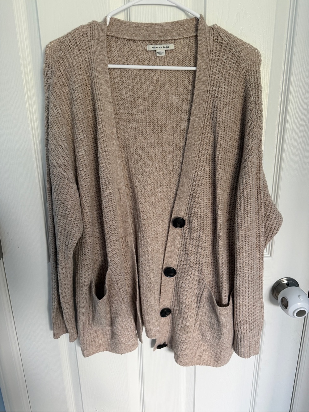 American Eagle Biege Open Front Cardigan